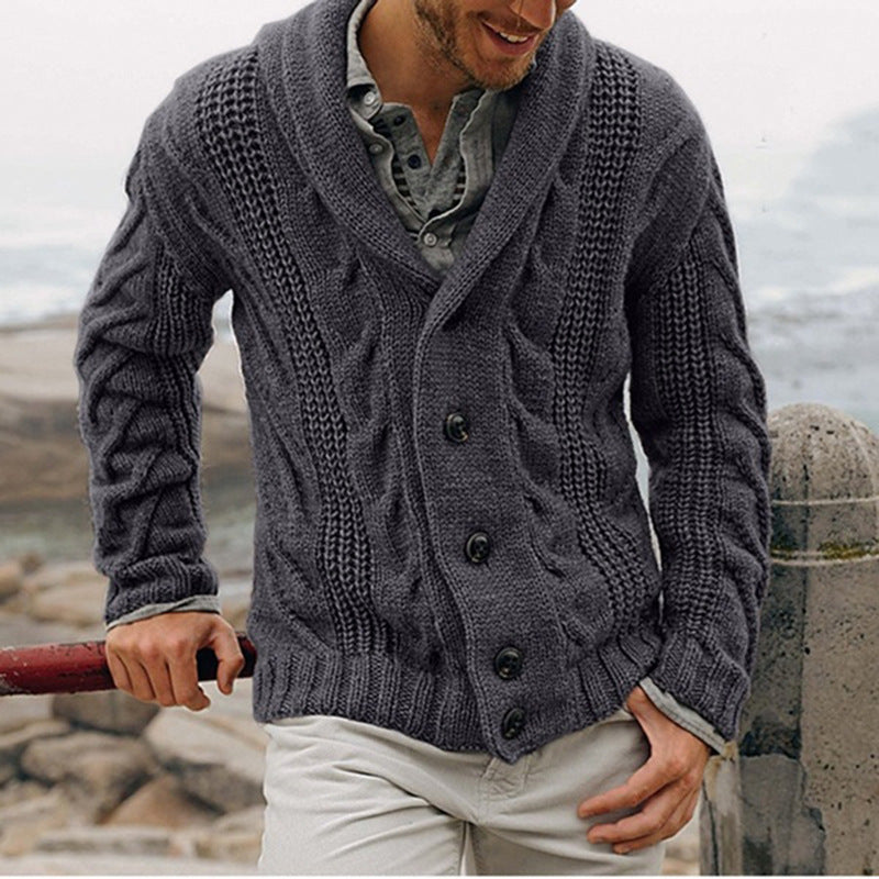 Textured Shawl Collar Cardigan