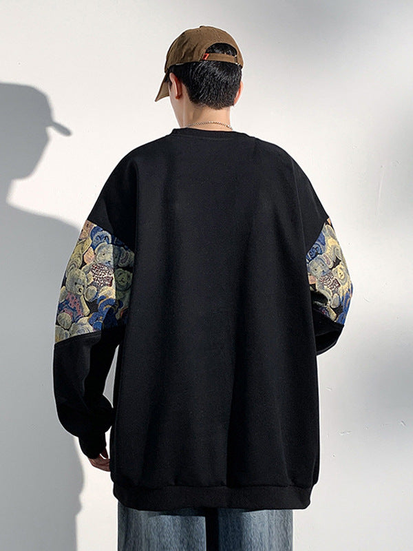 Oversized Graphic Sleeve Sweatshirt