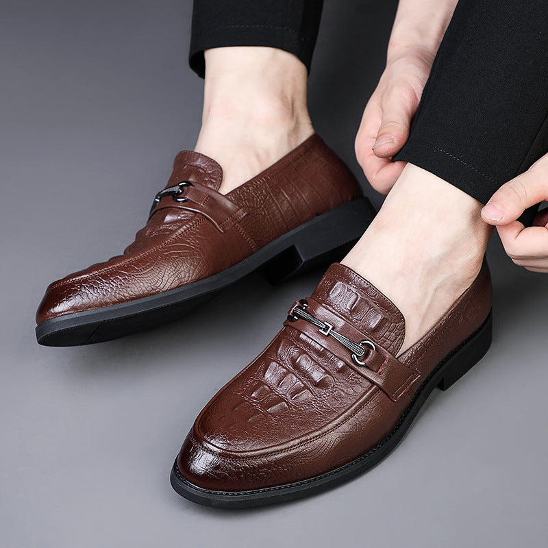 Men's Crocodile Pattern Leather Loafers