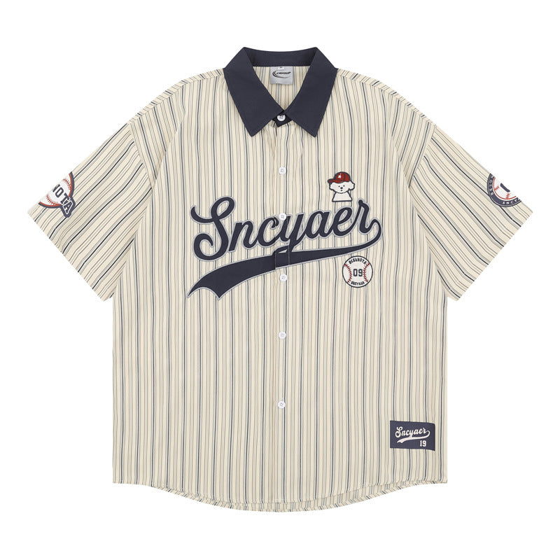 Striped Oversized Collared Shirt