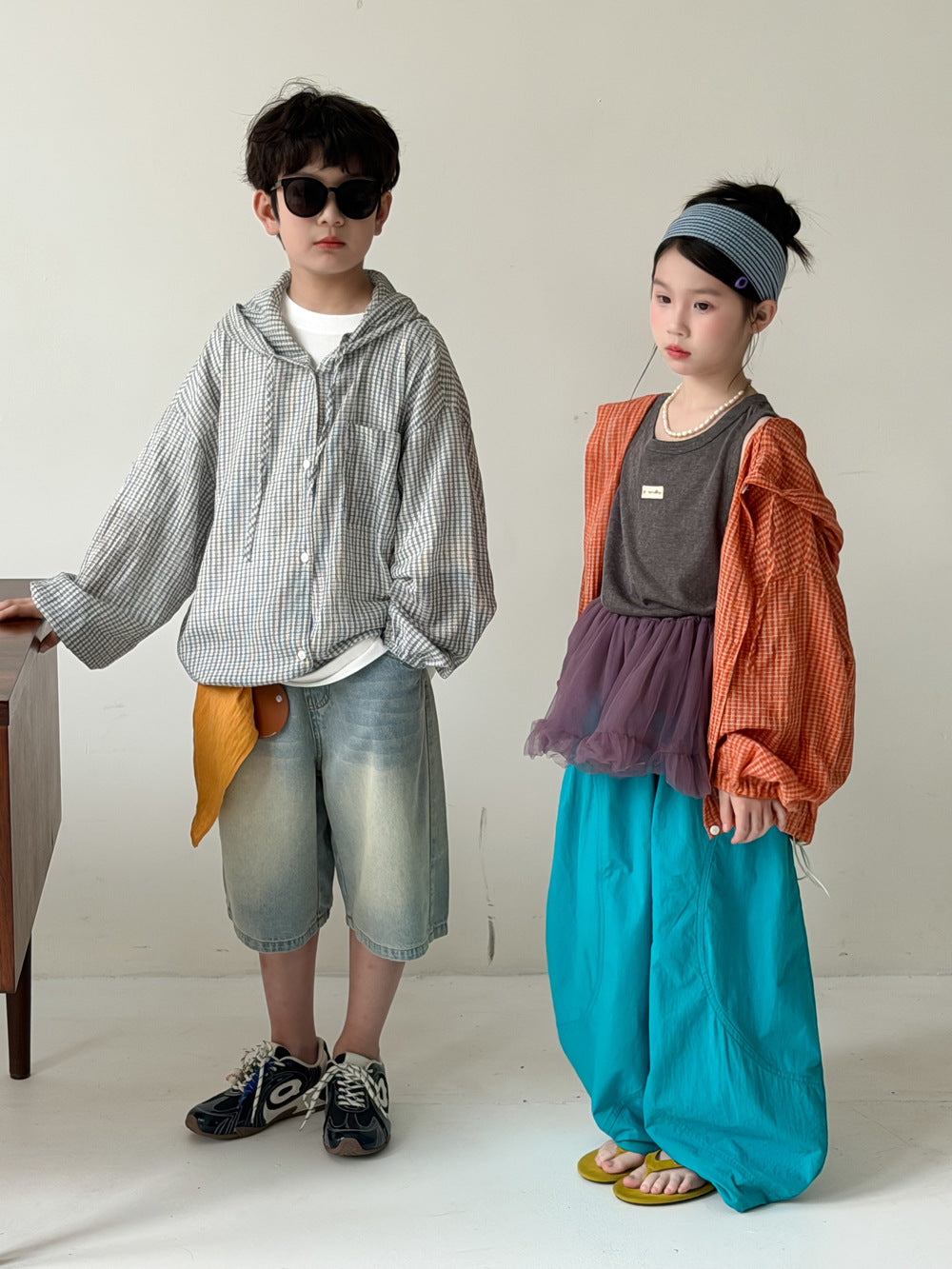 Kids' Plaid Hooded Sun-Protection Jacket