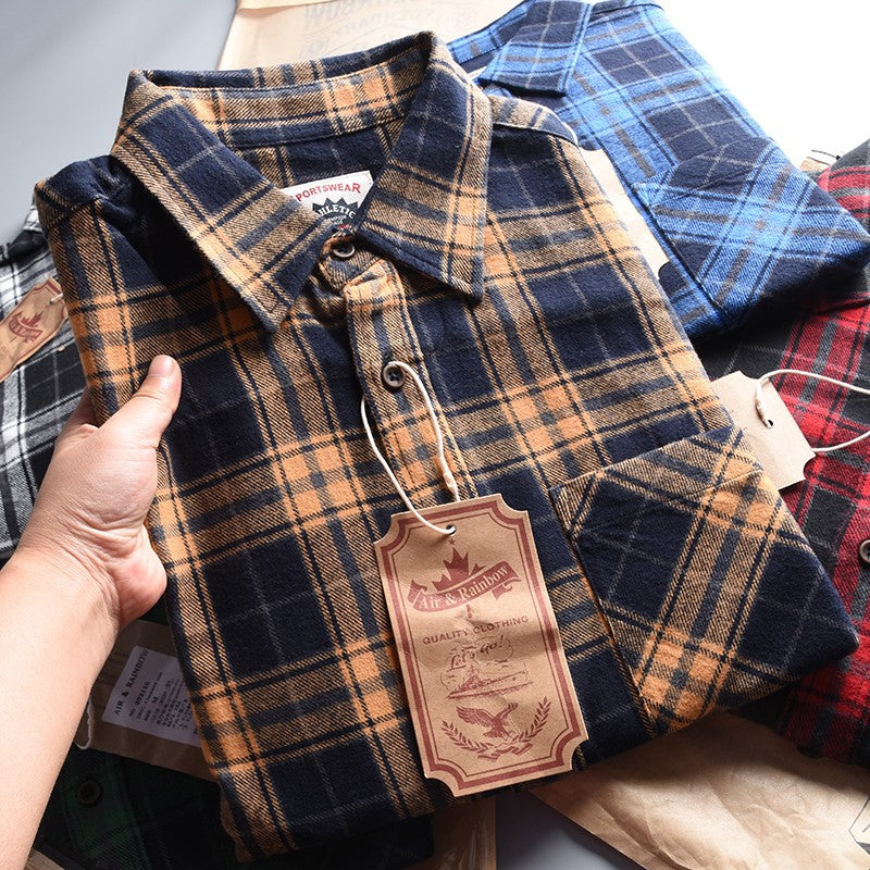 Retro Brushed Flannel Overshirt