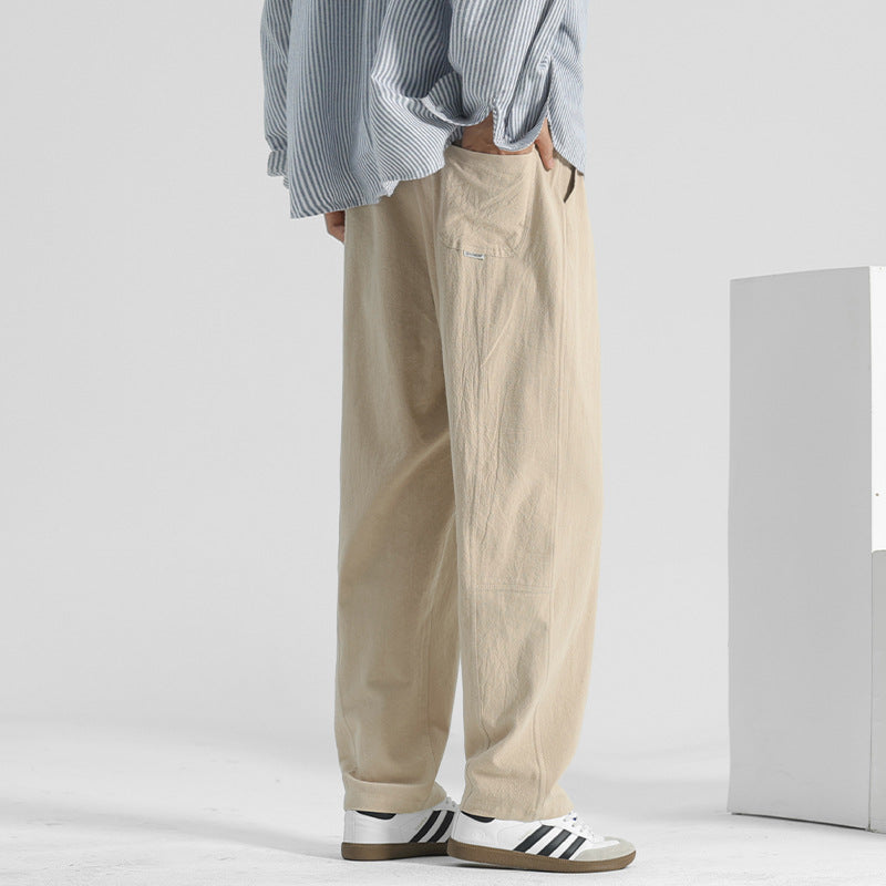 Cotton and Linen Tapered Trousers