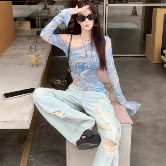 Asymmetrical Long-Sleeve Top