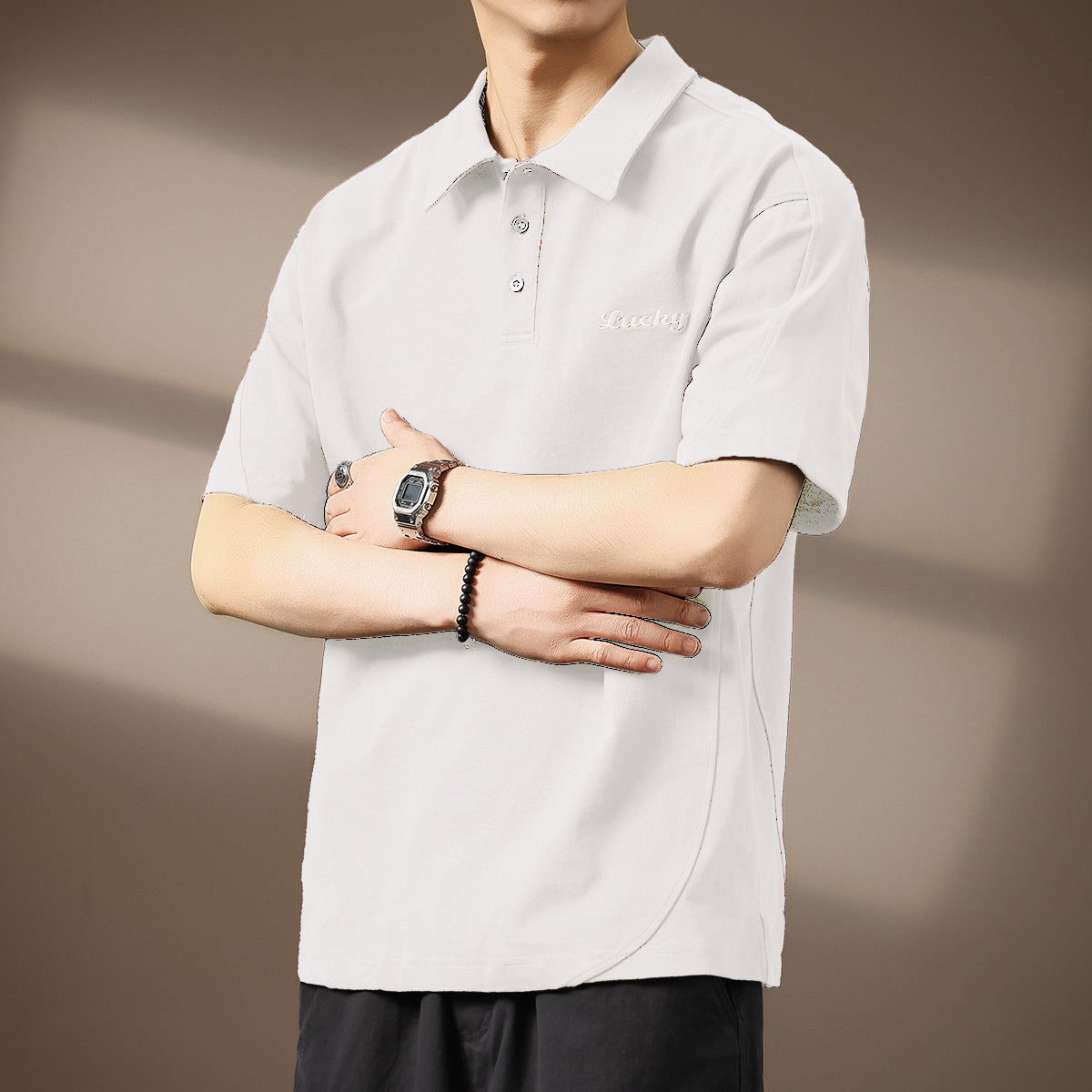 Lucky Embroidered Heavyweight Polo