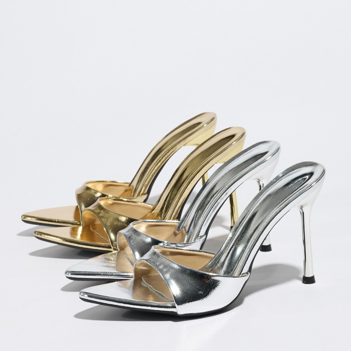 Pointed-Toe Stiletto Mule Sandals