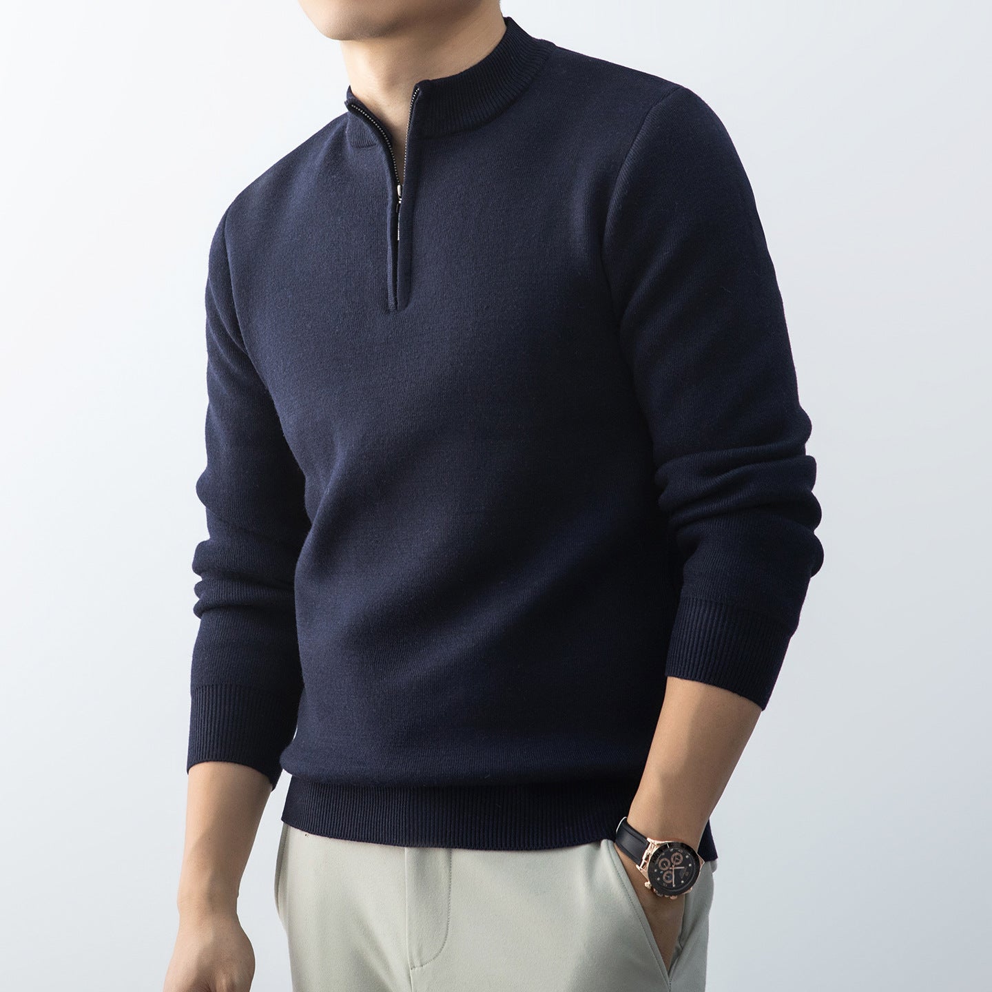Men's Quarter-Zip Knit Pullover