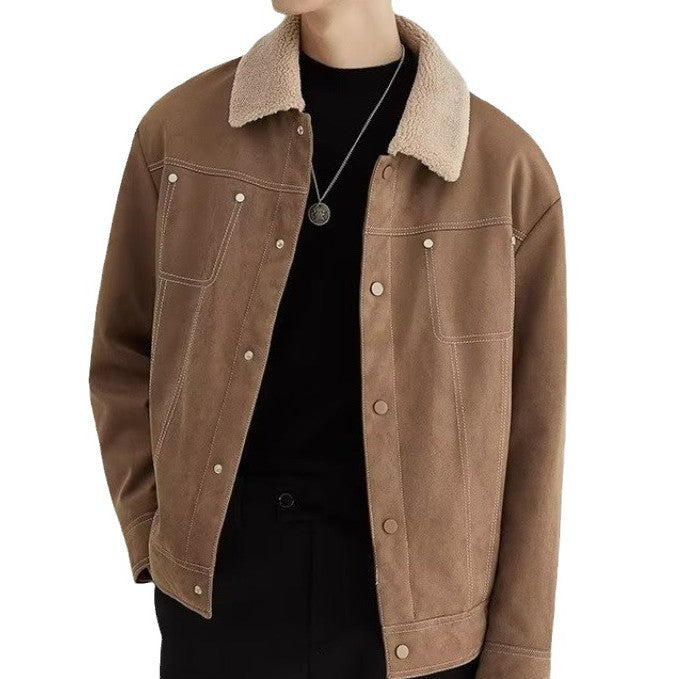 Men's Fleece-Lined Suede Jacket
