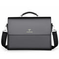 Men's handbag, business men's bag, horizontal leather, conference commuter, work document bag, multi-layer, high-capacity briefcase