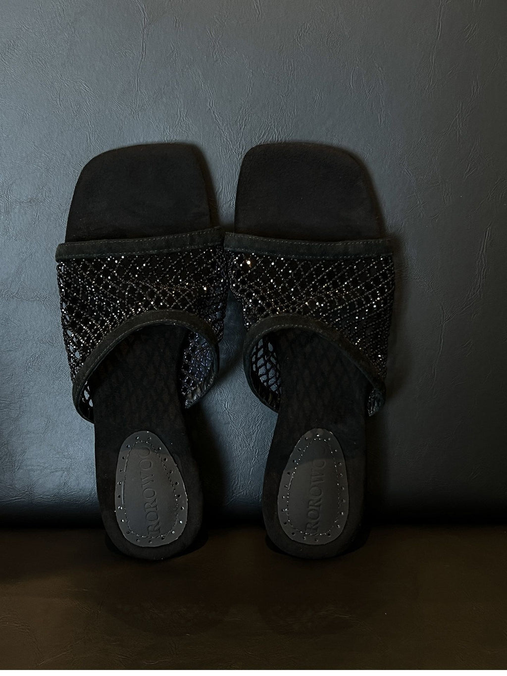 Rhinestone Mesh Sandals