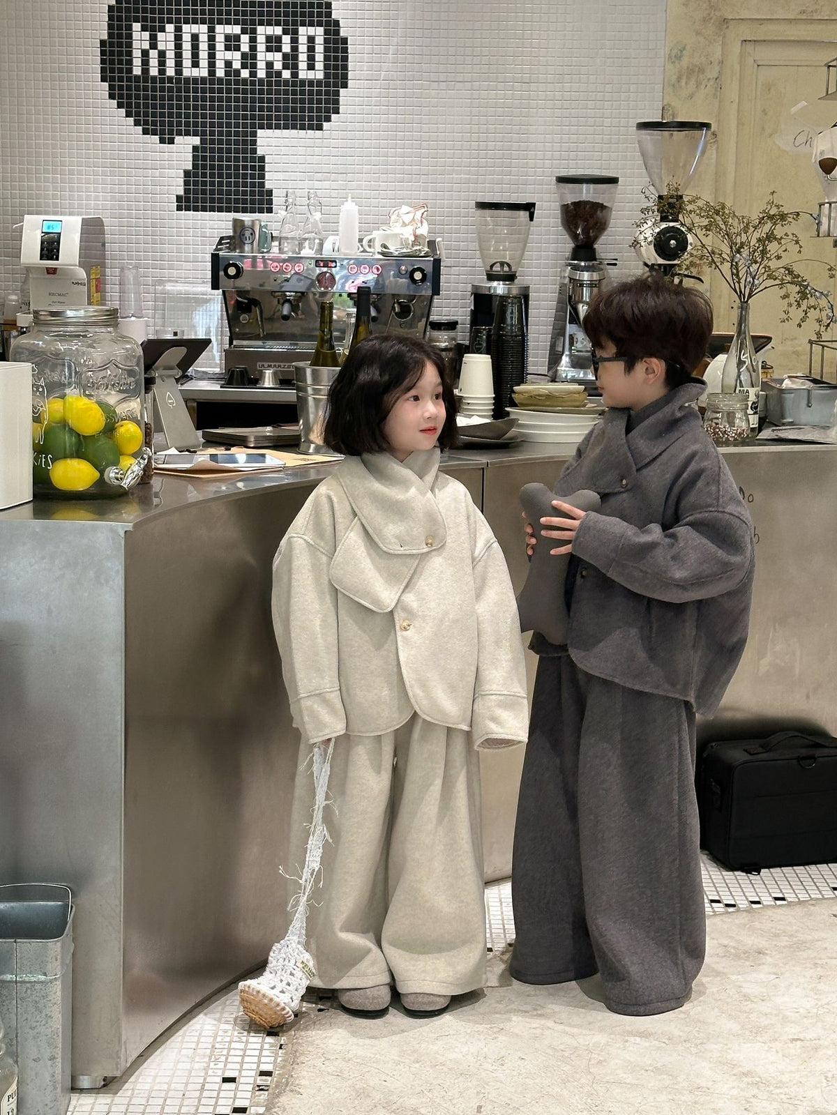 Kids' Solid Tweed Two-Piece Set