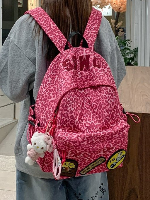 Leopard Print Patch Backpack