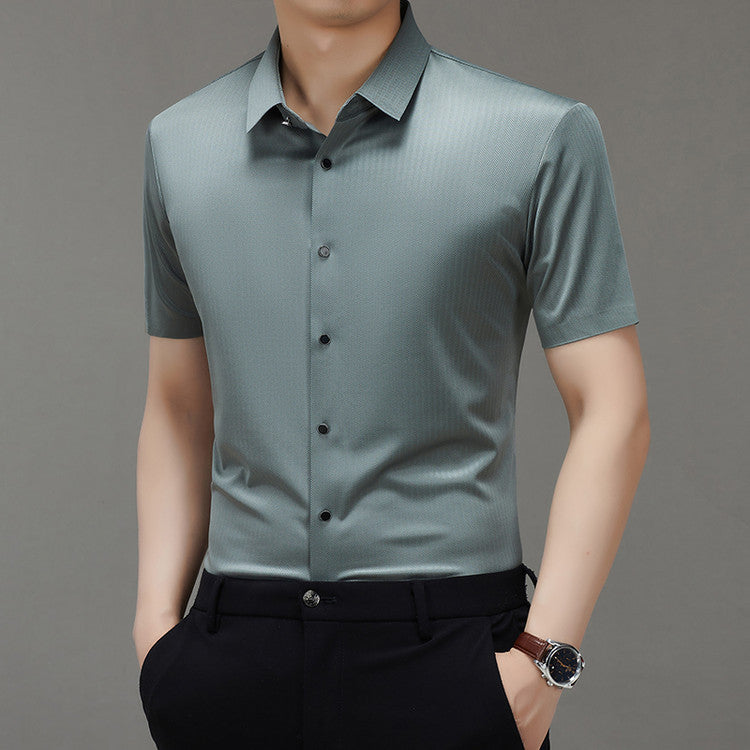 Mulberry Silk Herringbone Shirt