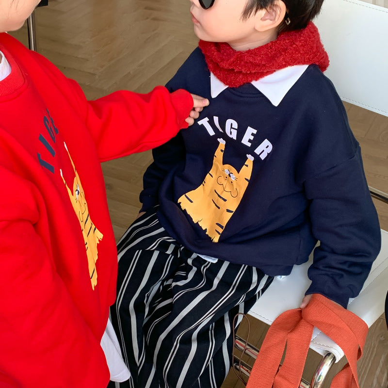 Kids' Cartoon Fleece Crewneck Sweatshirt