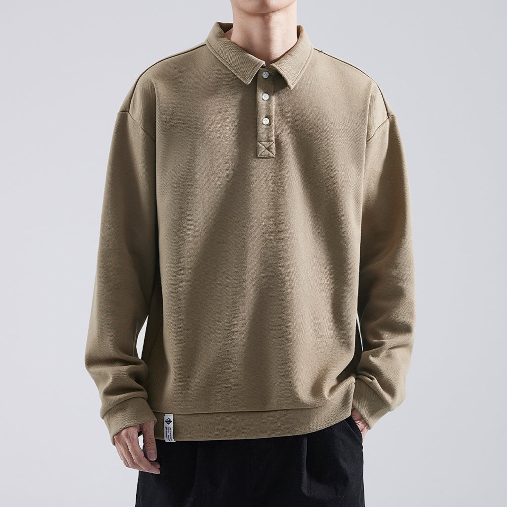 Lapel Long Sleeve Polo
