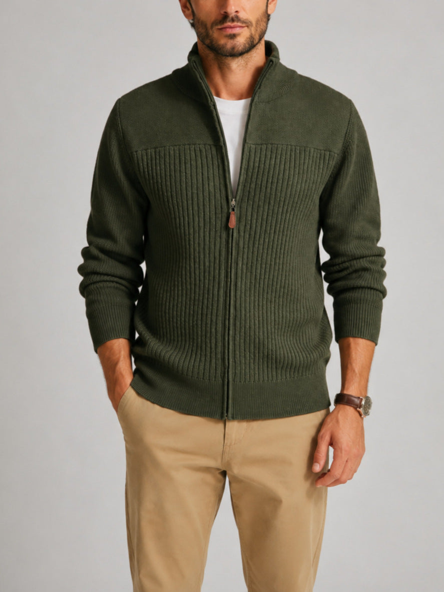 Men's Ribbed Zip Cardigan