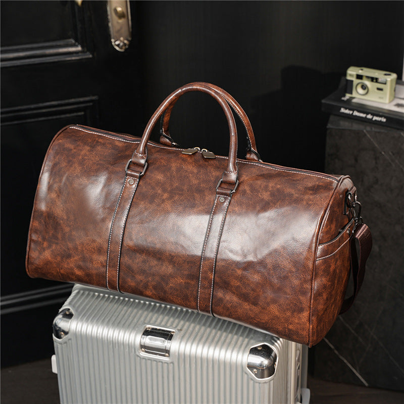 Large capacity retro travel bag Korean version men's bag casual handbag fitness bag travel bag wholesale men's bag trendy bag