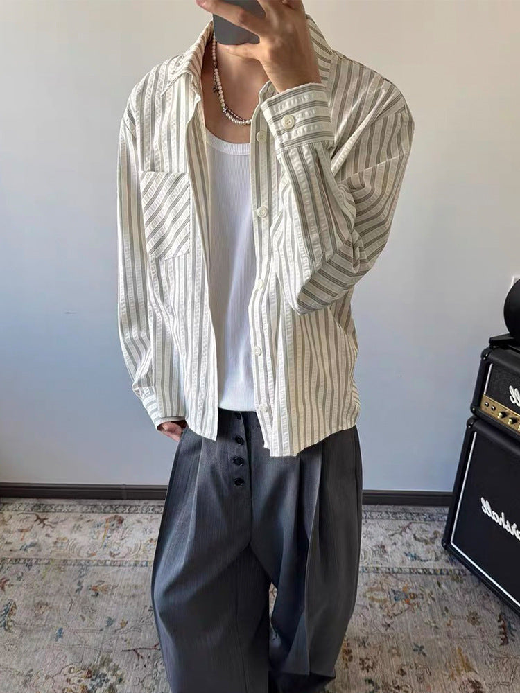 Oversized Stripe Button-Down Shirt