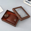Brown 3-piece set: wallet + watch + exquisite gift box