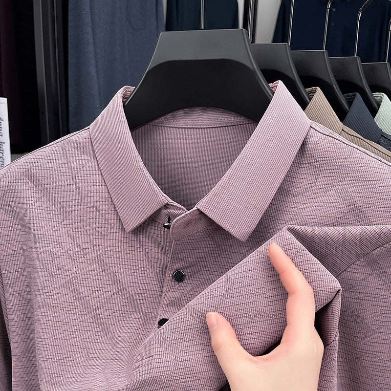Patterned Long Sleeve Polo