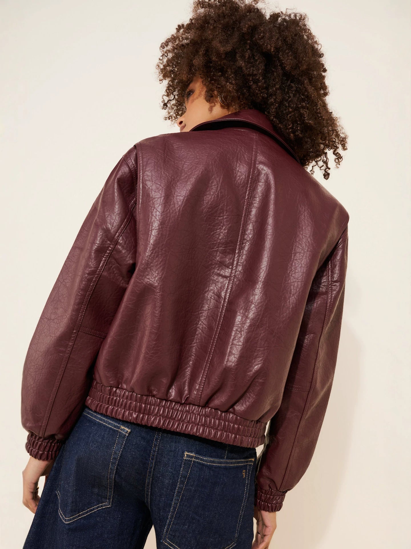 Retro PU Leather Bomber Jacket