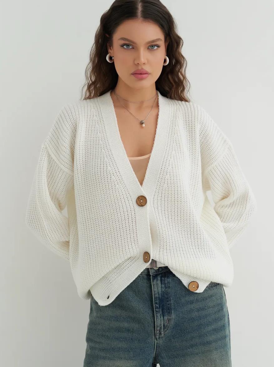 Oversized Ribbed Cardigan