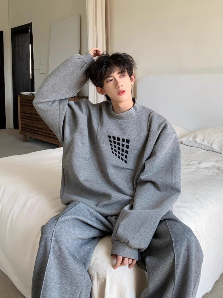 Matrix Grid Oversized Crewneck