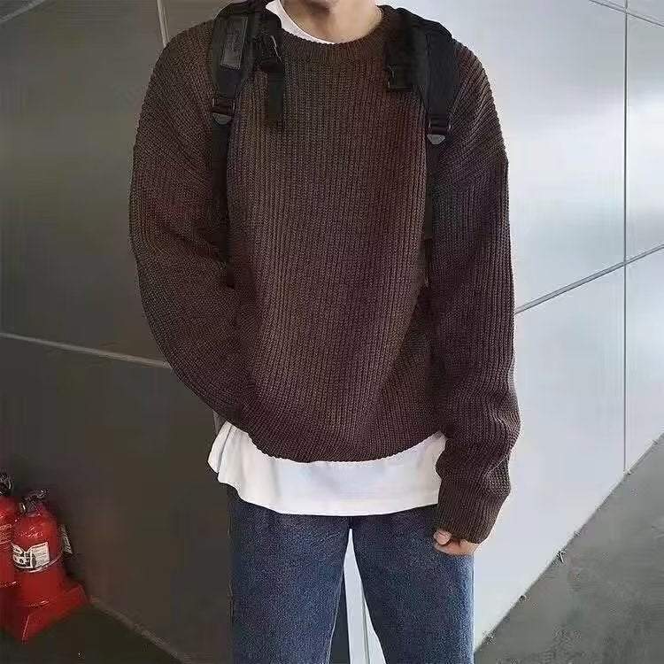 Korean Retro Casual Round Neck Sweater