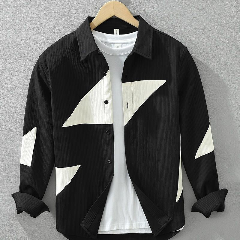 Geometric Patchwork Button Down