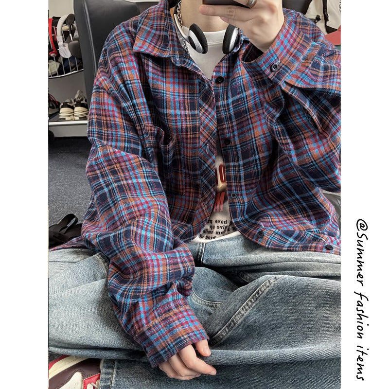 Oversized Retro Plaid Flannel