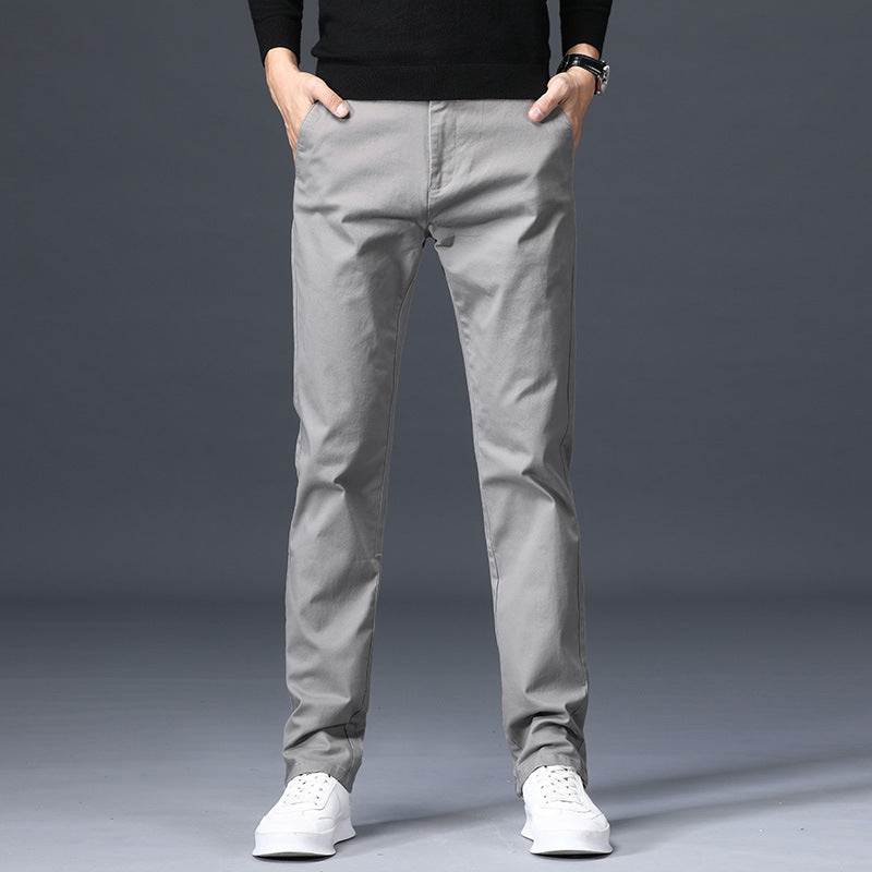 Men's Straight-Leg Cotton Casual Trousers