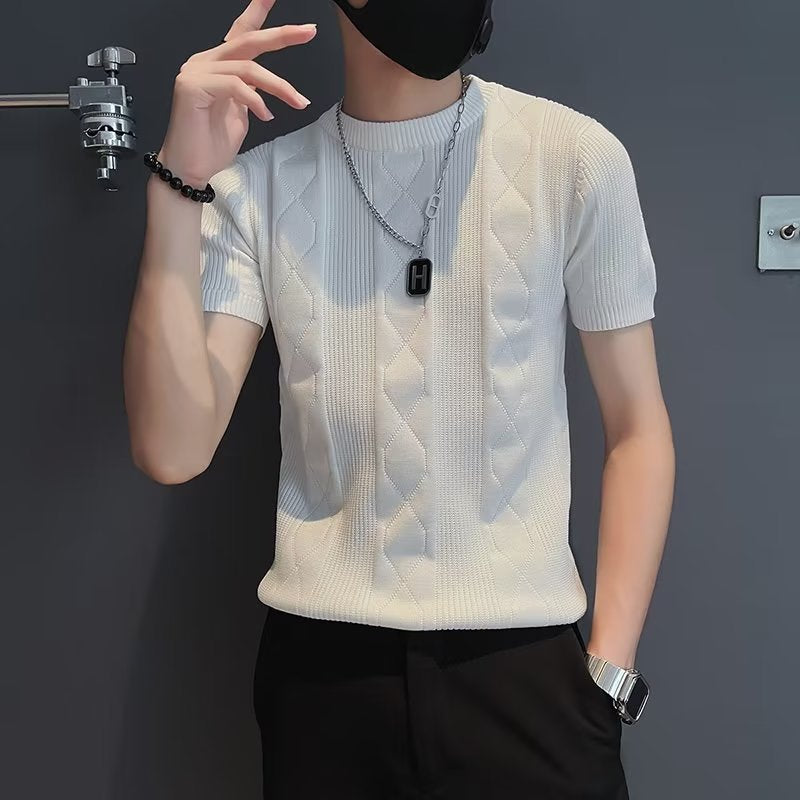 Cable Knit Slim-Fit Tee