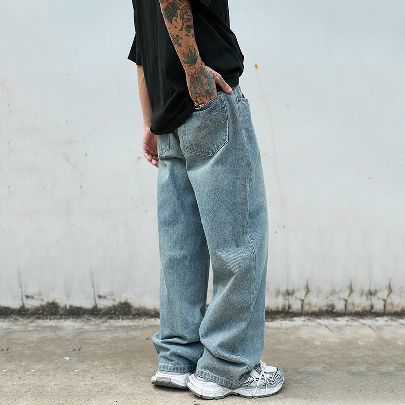 Loose Fit Washed Jeans