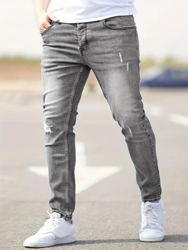 Slim-Fit Distressed Jeans