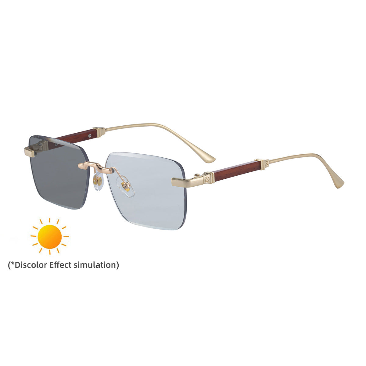 Rimless Photochromic Driving Sunglasses