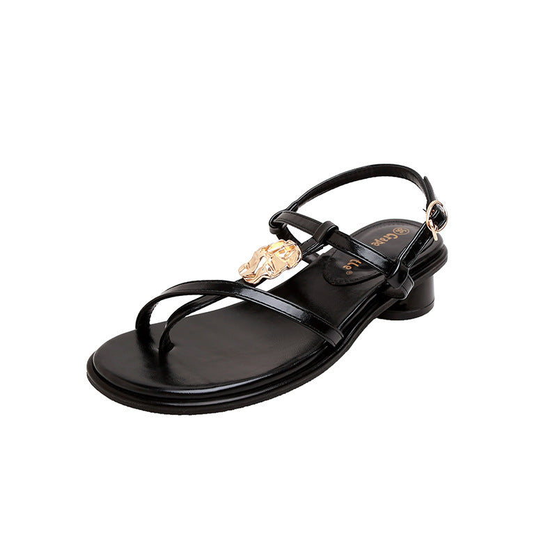 Cross-Strap Block-Heel Sandals