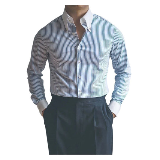 Men's Striped Long-Sleeve Shirt