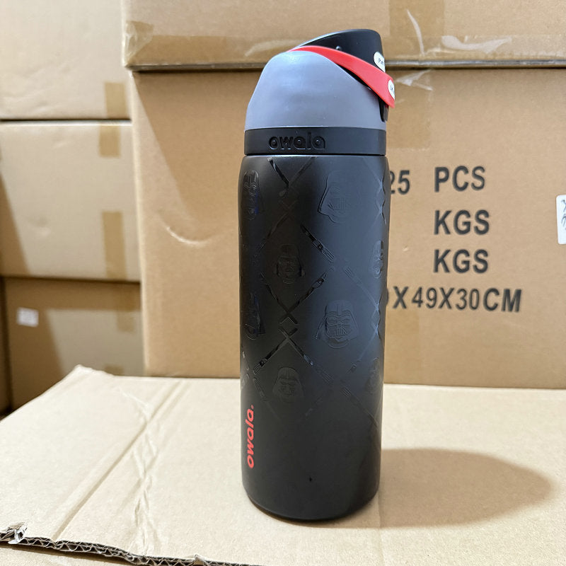 Character Print Insulated Water Bottle with Straw