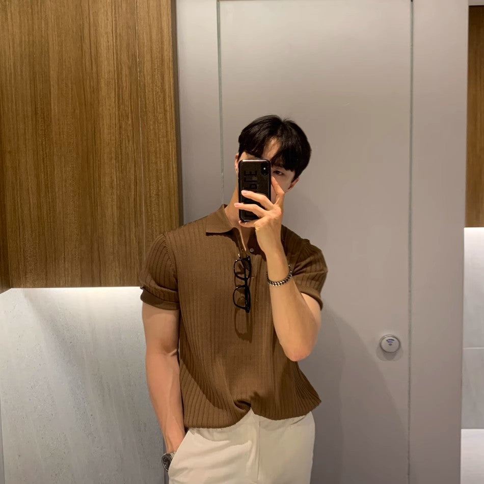 Ribbed Polo Shirt