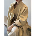 Chic Belted Stand Collar Jacket