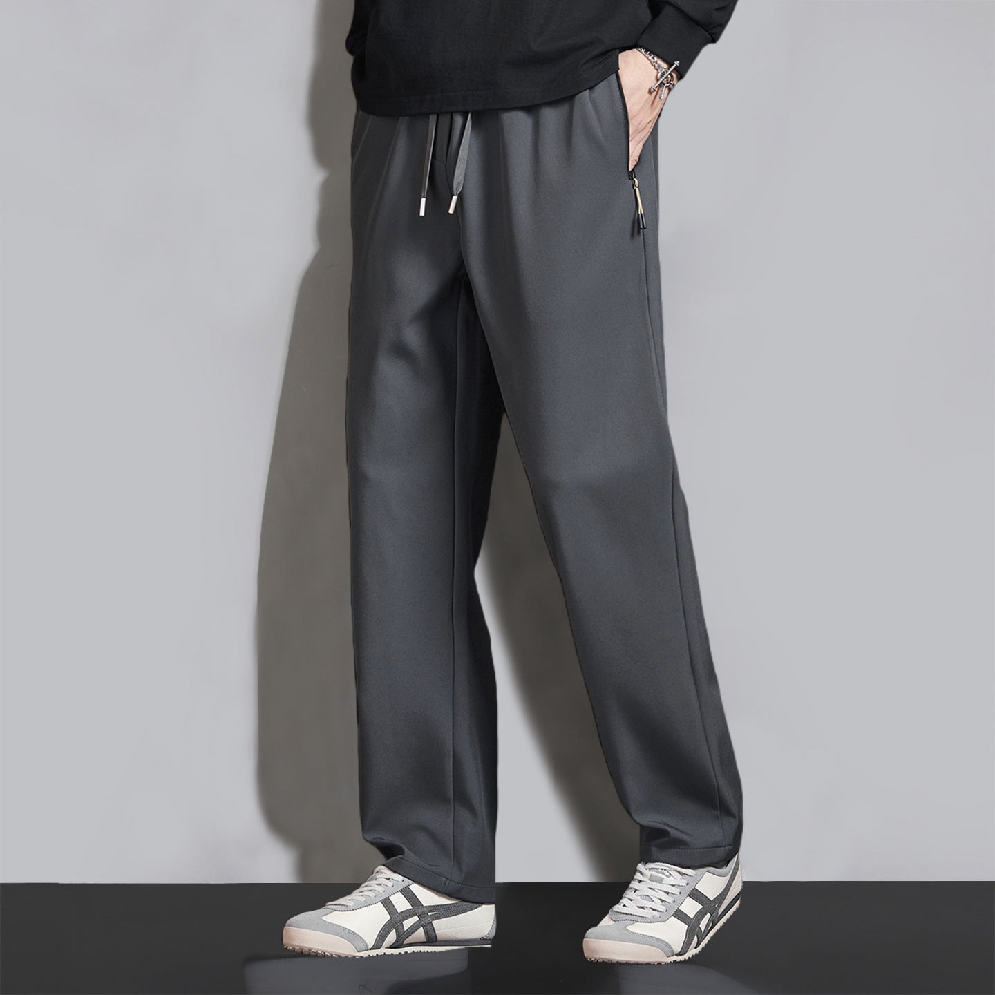 Straight-Leg Casual Sport Trousers