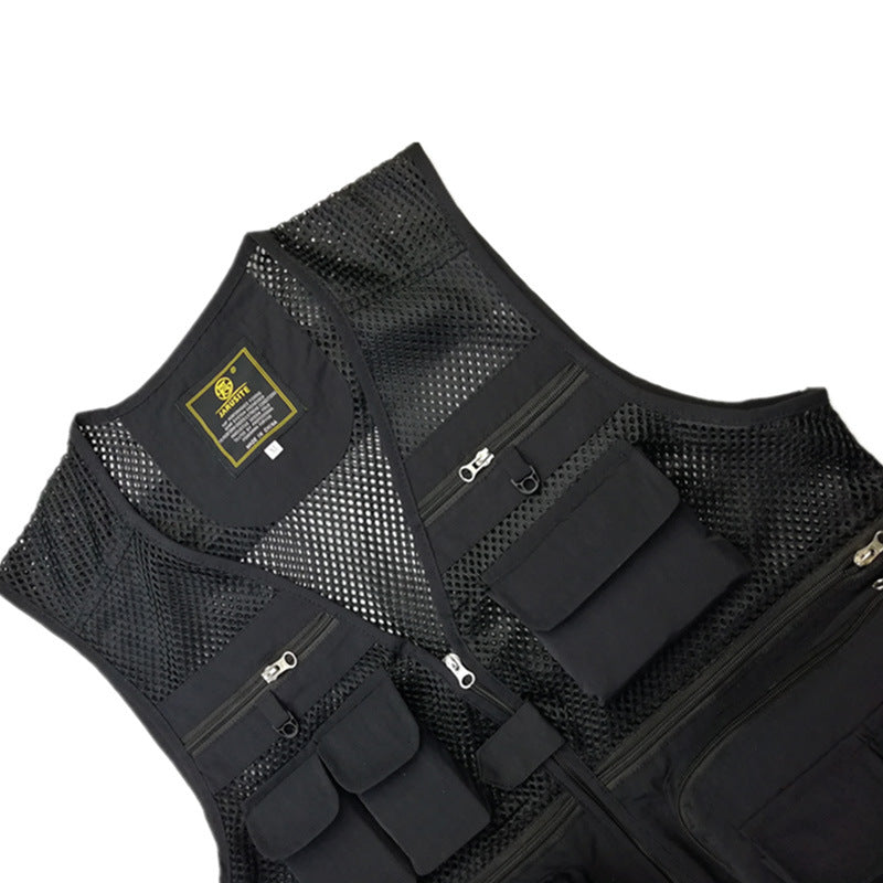 Multi-Pocket Utility Mesh Vest