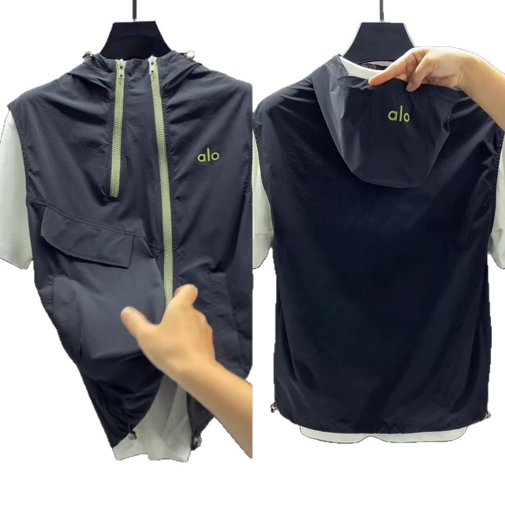 Zip-up Hooded Vest