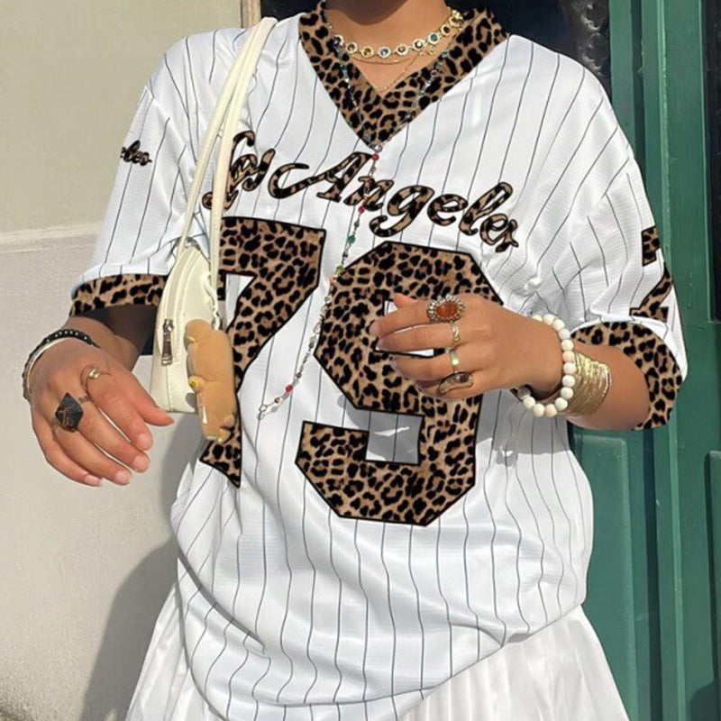 Los Angeles Leopard Graphic Baseball Jersey