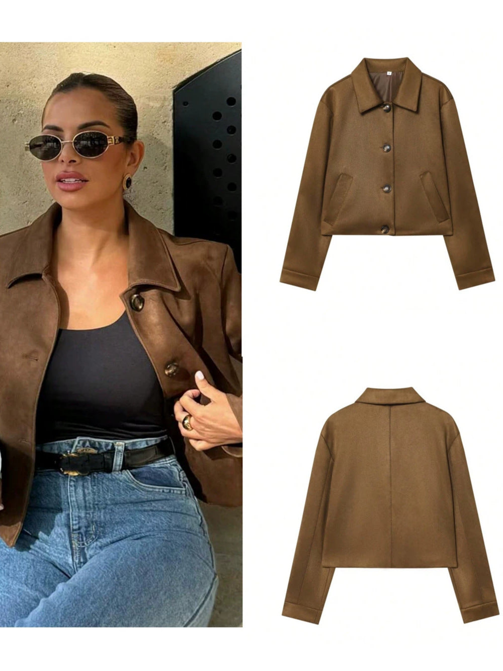 Women's Faux Suede Short Jacket