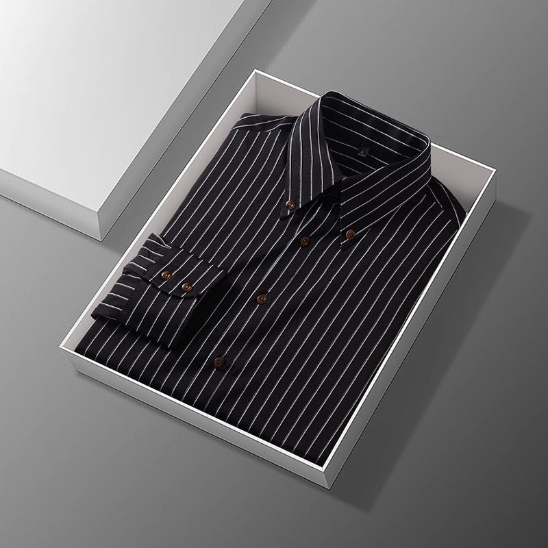 Premium Vertical Stripe Business Dress Shirt