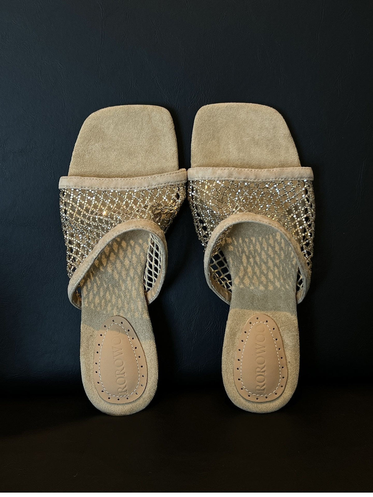 Rhinestone Mesh Sandals