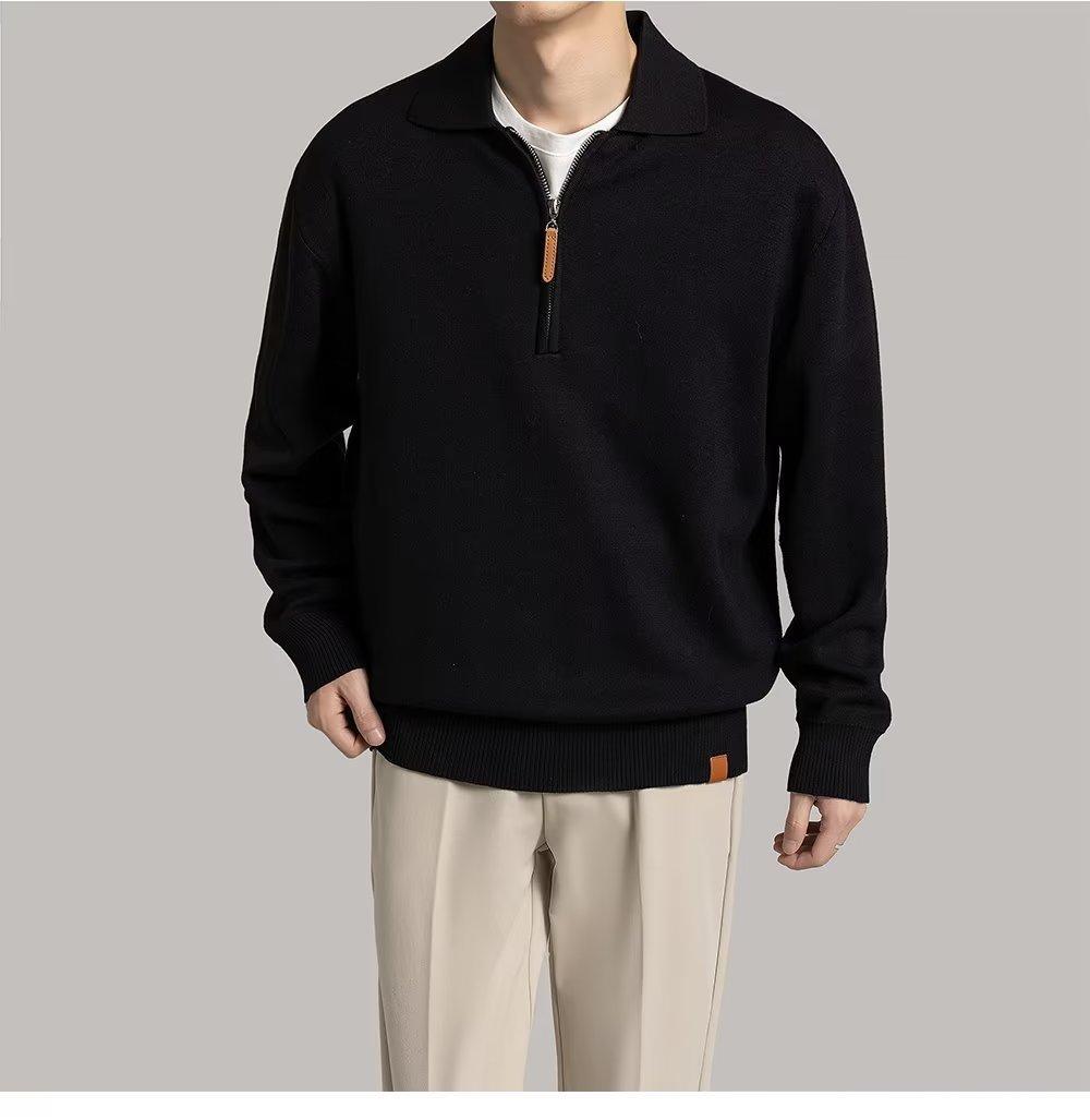 Zip-Collar Knit Polo