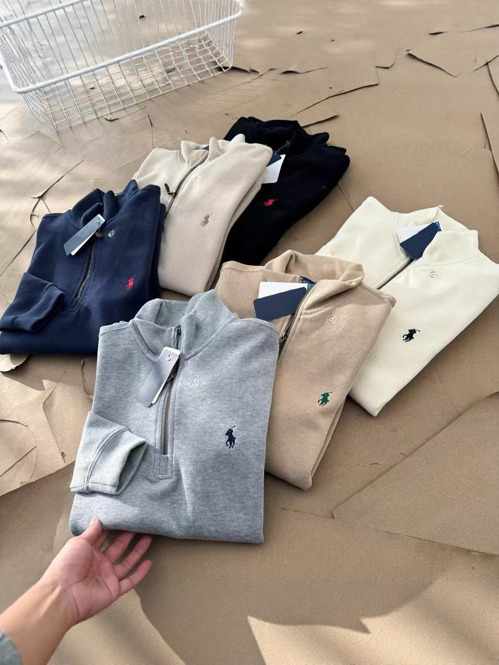 Unisex Quarter-Zip Embroidered Knit Pullover