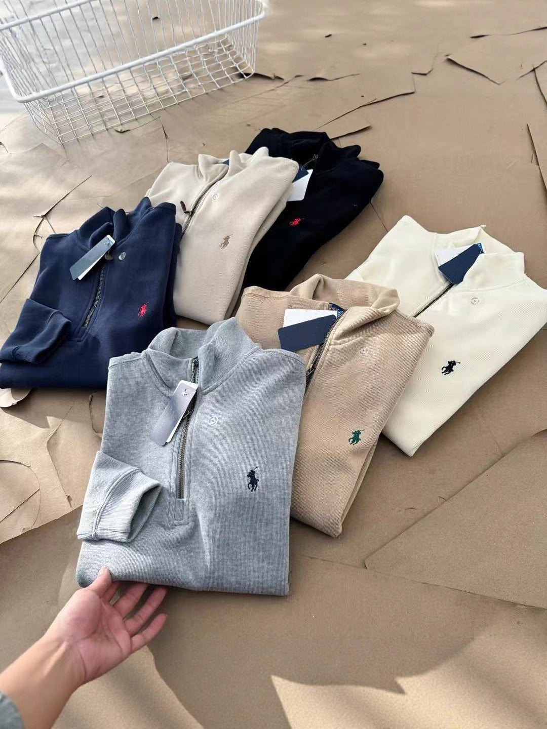 Unisex Quarter-Zip Embroidered Knit Pullover